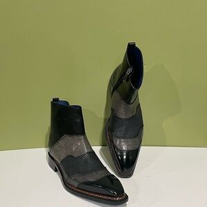 Emilio Franco boot Italian leather calf black/gray side zipper